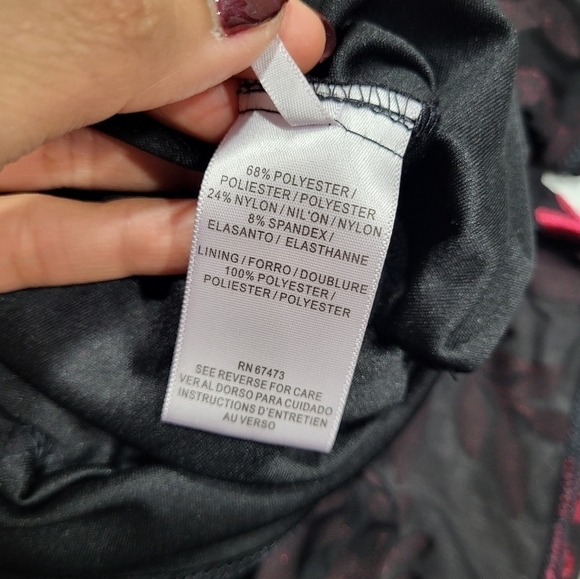 TAYLOR - Burgundy & Black Burnout Floral Velvet Sheath Cocktail Dress - Picture 12 of 14